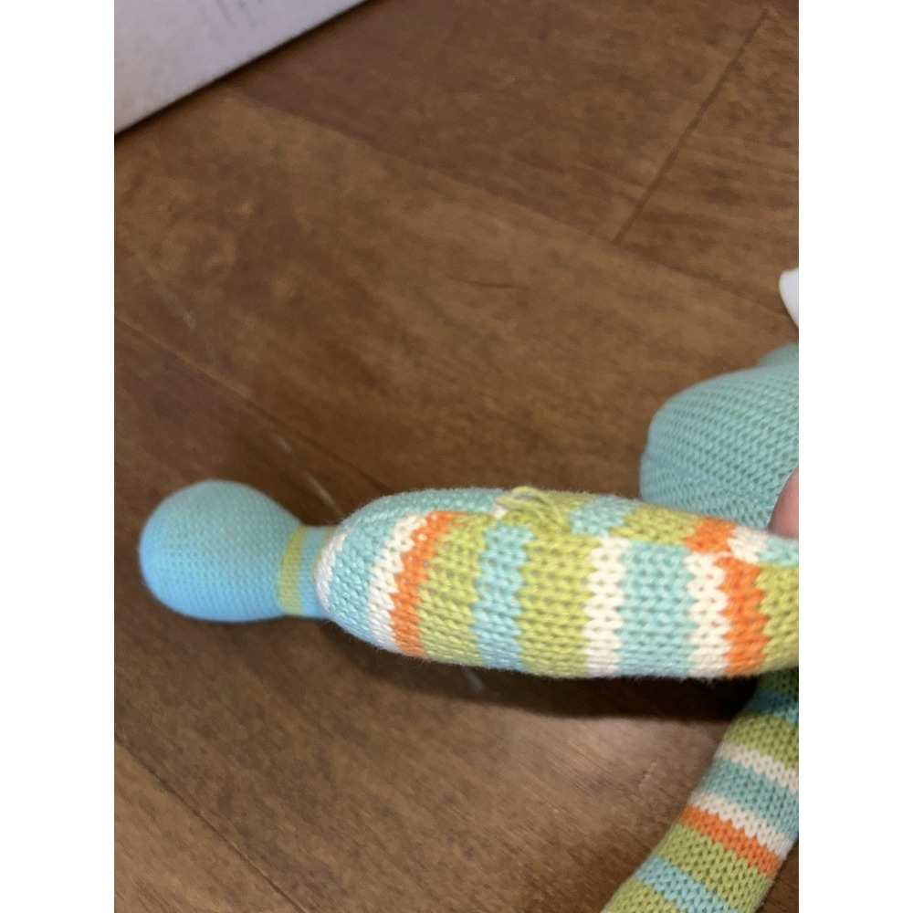Maison Chic Handmade 12" Knit Stuffed Dog Plush Medium Size Vintage Stripes - Picture 8 of 9